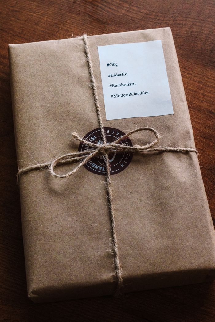Brown paper package tied with string, creating an eco-friendly and rustic look.